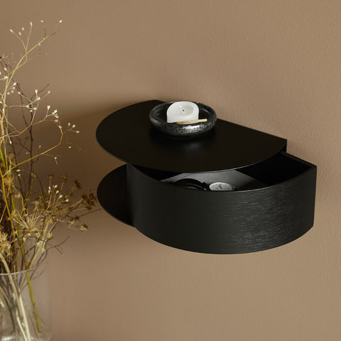 Woud Wallie Wall Drawer Black Shelf WOUD    - [store_name]