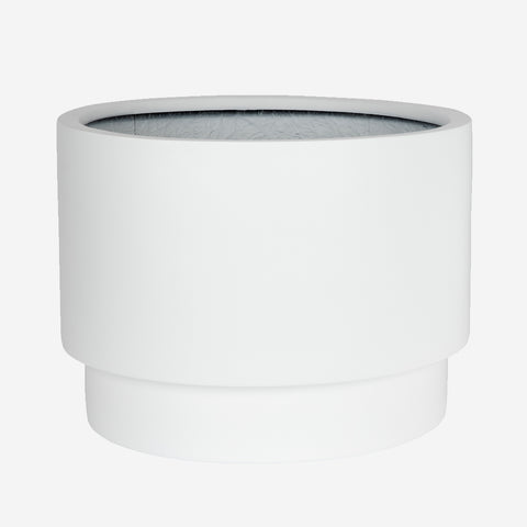 Zakkia Tower Pot White Low Pot Zakkia    - [store_name]
