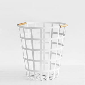 Yamazaki Tosca Round Laundry Basket White Laundry Yamazaki    - [store_name]