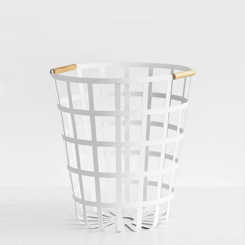 SIMPLE FORM. - Yamazaki Yamazaki Tosca Round Laundry Basket White - 